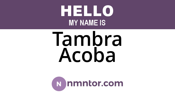 Tambra Acoba