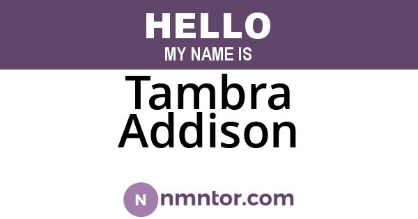 Tambra Addison