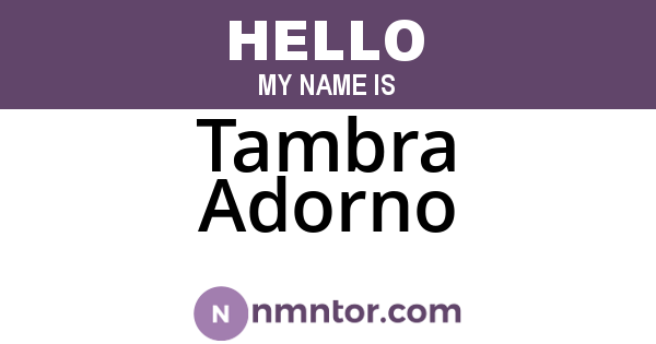 Tambra Adorno
