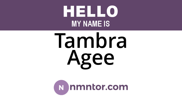 Tambra Agee