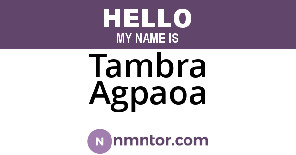 Tambra Agpaoa