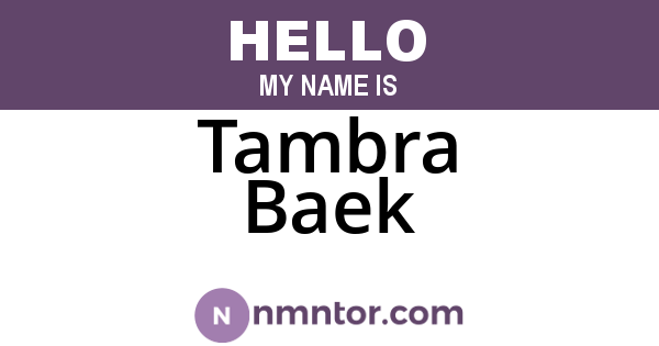 Tambra Baek