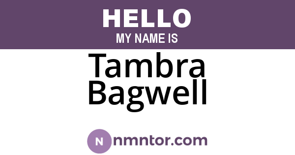 Tambra Bagwell