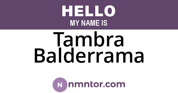 Tambra Balderrama