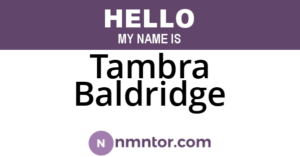 Tambra Baldridge