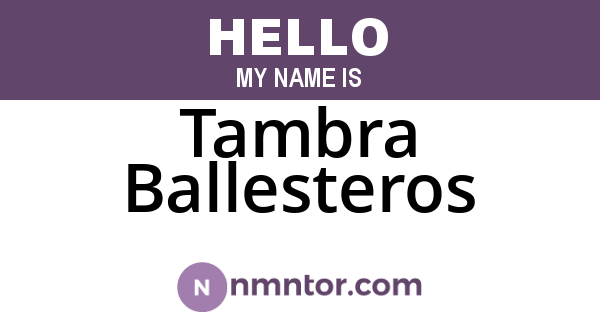 Tambra Ballesteros