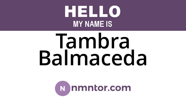 Tambra Balmaceda