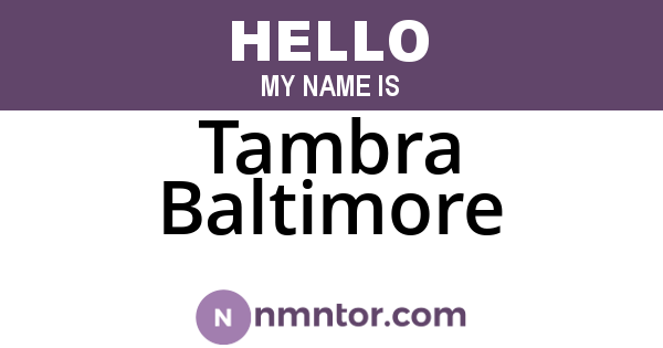 Tambra Baltimore