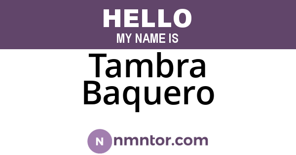 Tambra Baquero