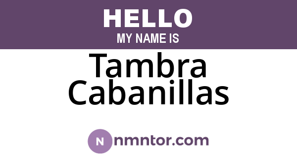 Tambra Cabanillas