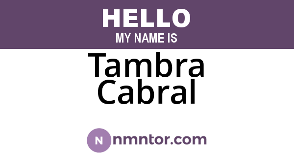 Tambra Cabral