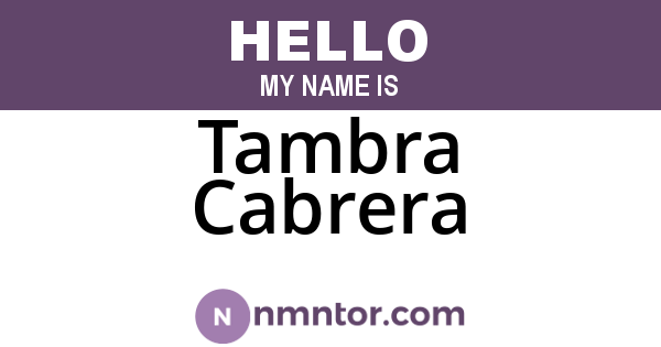 Tambra Cabrera