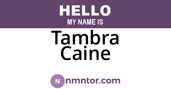 Tambra Caine