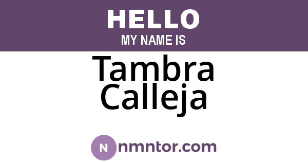 Tambra Calleja