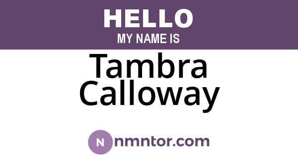 Tambra Calloway