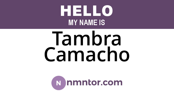 Tambra Camacho