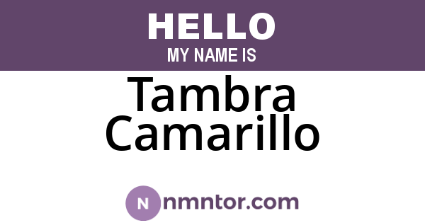 Tambra Camarillo