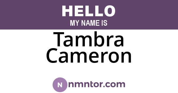 Tambra Cameron