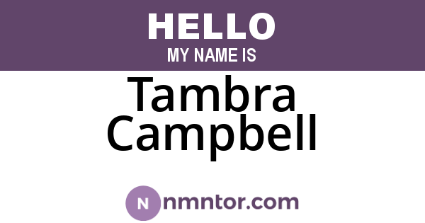 Tambra Campbell