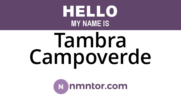 Tambra Campoverde