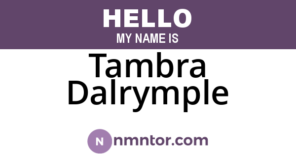 Tambra Dalrymple