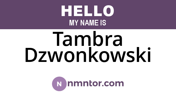 Tambra Dzwonkowski