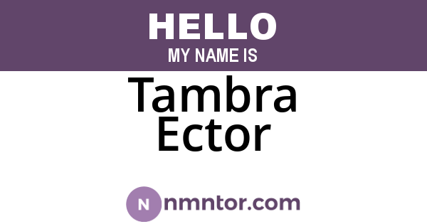 Tambra Ector
