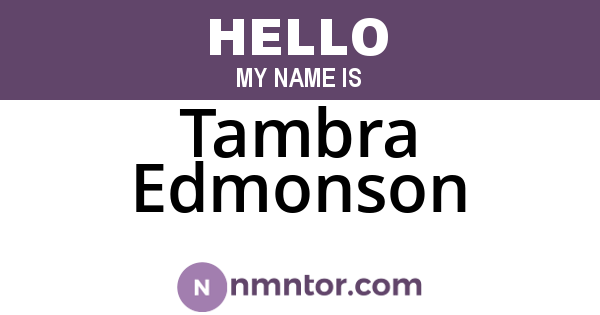 Tambra Edmonson