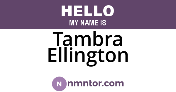 Tambra Ellington