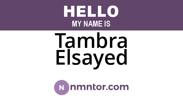 Tambra Elsayed