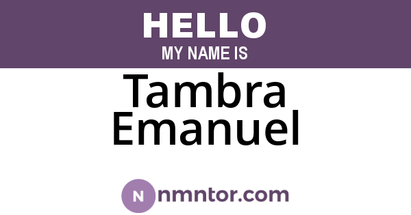 Tambra Emanuel