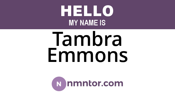 Tambra Emmons