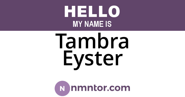 Tambra Eyster