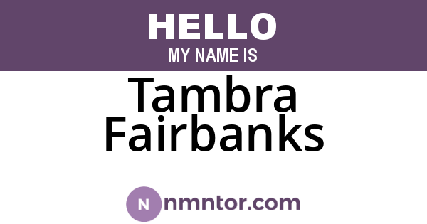 Tambra Fairbanks