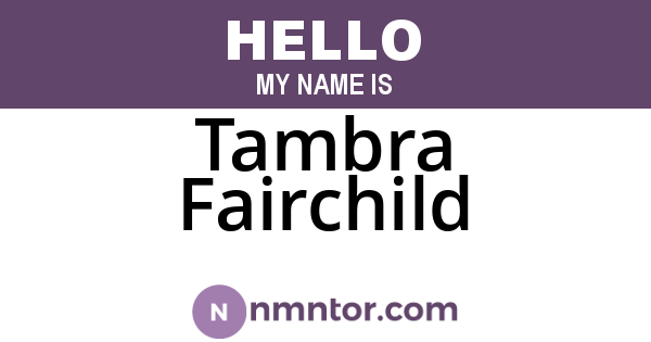 Tambra Fairchild