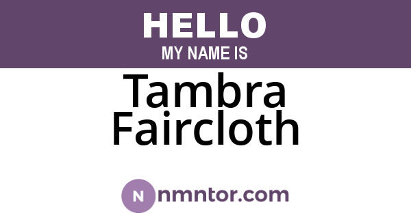 Tambra Faircloth