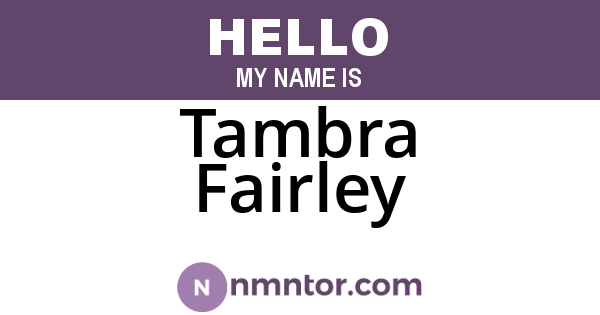 Tambra Fairley