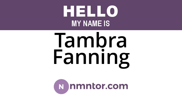 Tambra Fanning