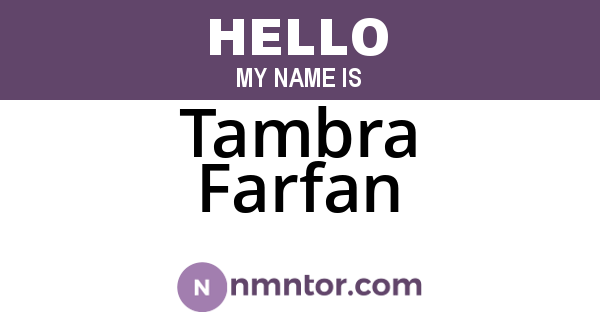 Tambra Farfan