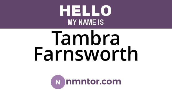 Tambra Farnsworth