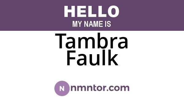 Tambra Faulk