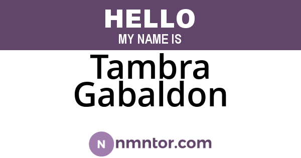 Tambra Gabaldon
