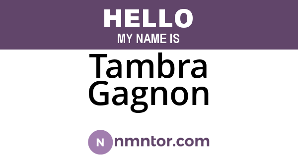 Tambra Gagnon