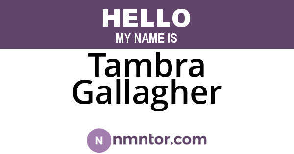 Tambra Gallagher