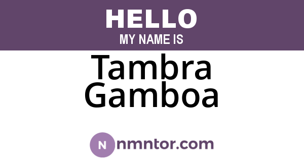 Tambra Gamboa