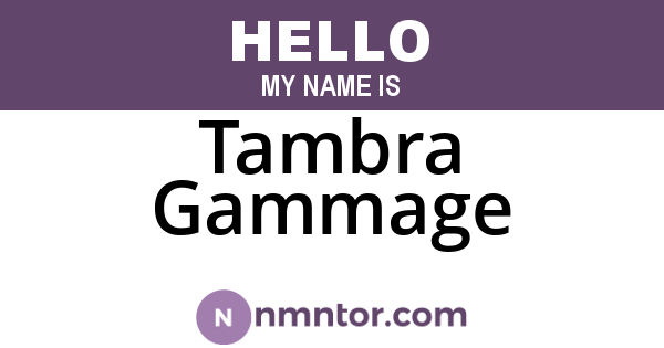 Tambra Gammage