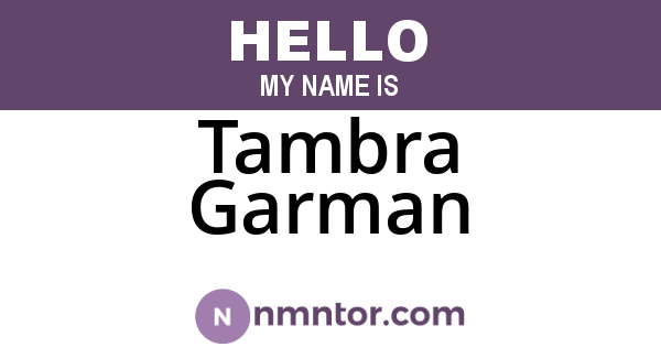 Tambra Garman