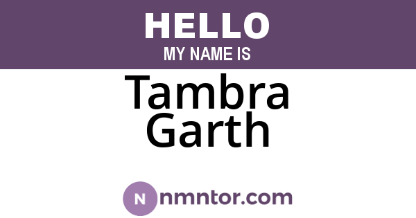 Tambra Garth
