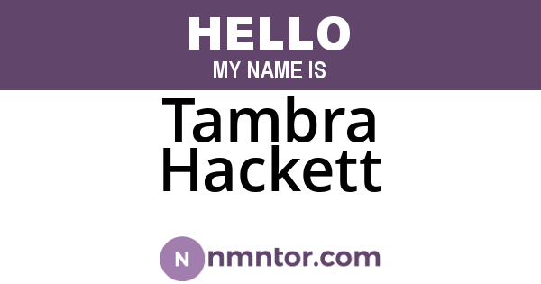 Tambra Hackett