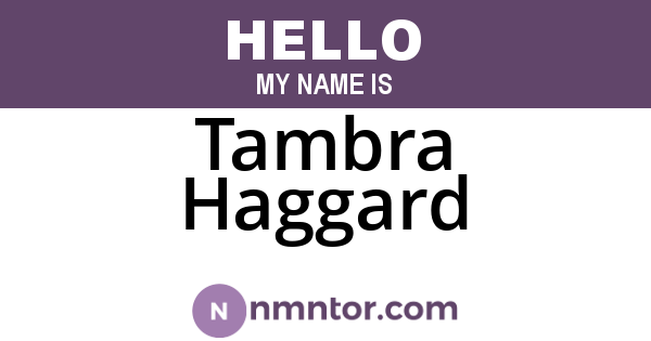 Tambra Haggard